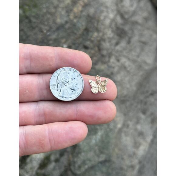 Bronze Monarch Butterfly Charm with Optional 14K Gold Filled Chain - Picture 5 of 5